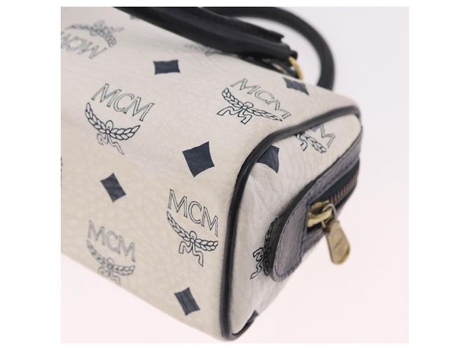 Borsa MCM Vicetos Logogram in PVC e pelle 2way White Gold Auth 188210 Bianco D'oro - vista 17