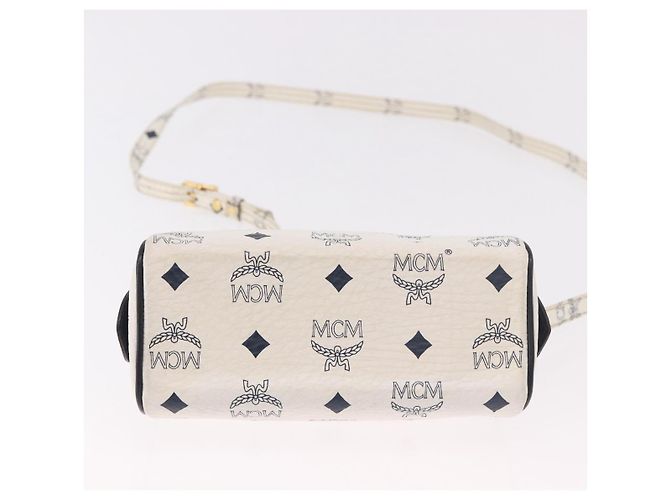 Borsa MCM Vicetos Logogram in PVC e pelle 2way White Gold Auth 188210 Bianco D'oro - vista 5