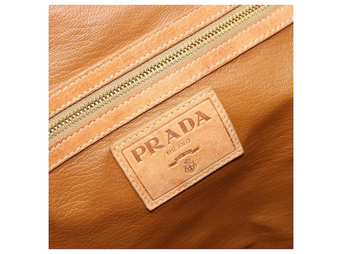 Borsa a Spalla PRADA in Pelle 2way Marrone Oro Auth 186428V D'oro - vista 20