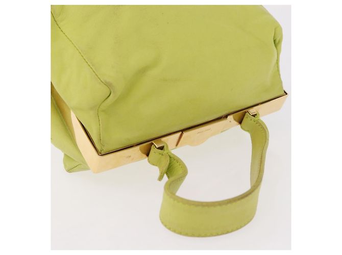 Pochette in Pelle Miu Miu Verde Oro Auth bs35699A D'oro - vista 7