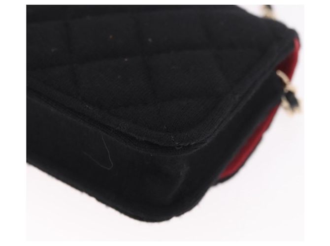 CHANEL Matelasse Chain Shoulder Bag Canvas Black Gold CC Auth bs35695SAM Nero D'oro - vista 17