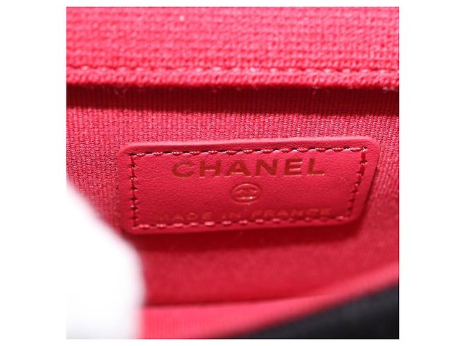 CHANEL Matelasse Chain Shoulder Bag Canvas Black Gold CC Auth bs35695SAM Nero D'oro - vista 19