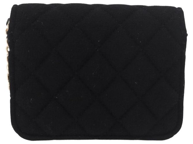 CHANEL Matelasse Chain Shoulder Bag Canvas Black Gold CC Auth bs35695SAM Nero D'oro - vista 2