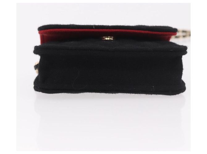 CHANEL Matelasse Chain Shoulder Bag Canvas Black Gold CC Auth bs35695SAM Nero D'oro - vista 5