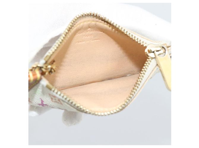 LOUIS VUITTON Monogram Multicolor Pochette Cles Pochette Bianca M92655 Auth 186408 Bianco - vista 11