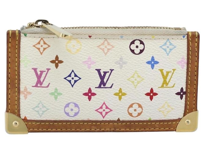 LOUIS VUITTON Monogram Multicolor Pochette Cles Pochette Bianca M92655 Auth 186408 Bianco - vista 13