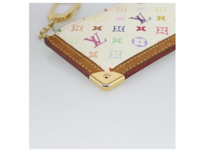 LOUIS VUITTON Monogram Multicolor Pochette Cles Pochette Bianca M92655 Auth 186408 Bianco - vista 14
