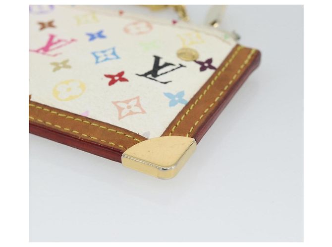 LOUIS VUITTON Monogram Multicolor Pochette Cles Pochette Bianca M92655 Auth 186408 Bianco - vista 15