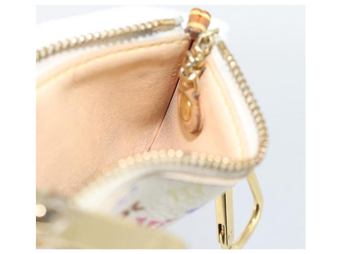LOUIS VUITTON Monogram Multicolor Pochette Cles Pochette Bianca M92655 Auth 186408 Bianco - vista 18