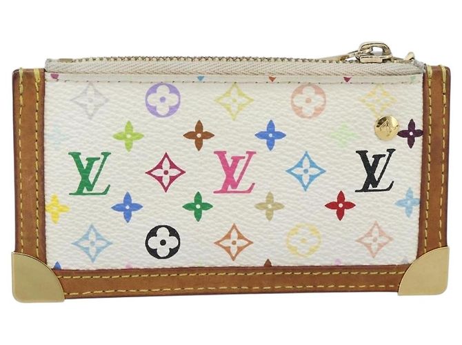 LOUIS VUITTON Monogram Multicolor Pochette Cles Pochette Bianca M92655 Auth 186408 Bianco - vista 2