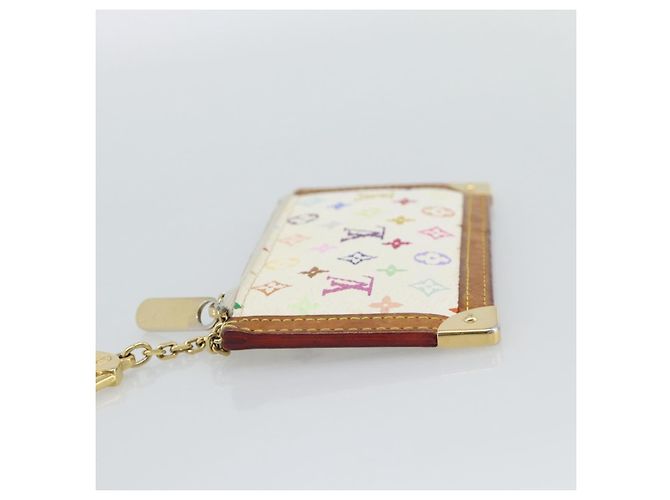 LOUIS VUITTON Monogram Multicolor Pochette Cles Pochette Bianca M92655 Auth 186408 Bianco - vista 4