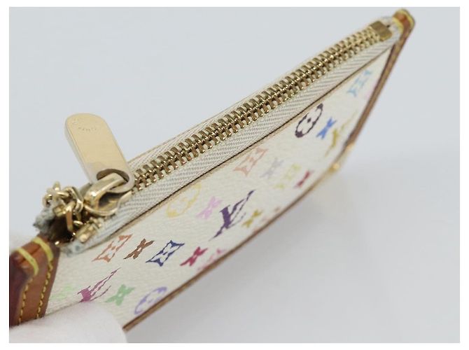 LOUIS VUITTON Monogram Multicolor Pochette Cles Pochette Bianca M92655 Auth 186408 Bianco - vista 5