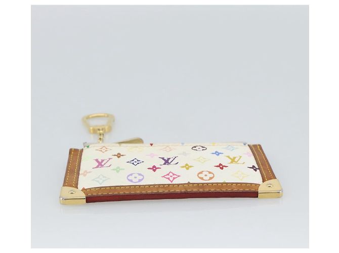 LOUIS VUITTON Monogram Multicolor Pochette Cles Pochette Bianca M92655 Auth 186408 Bianco - vista 7