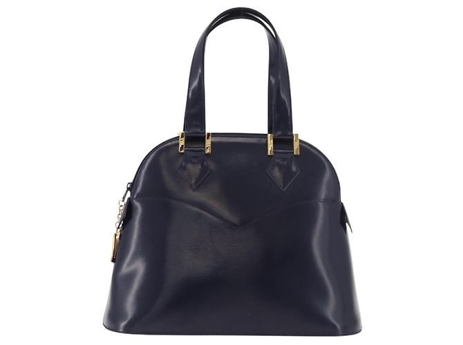 Borsa a mano SAINT LAURENT in pelle blu navy e oro Auth 188373 D'oro - vista 13
