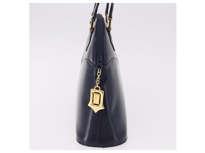 Borsa a mano SAINT LAURENT in pelle blu navy e oro Auth 188373 D'oro - vista 4