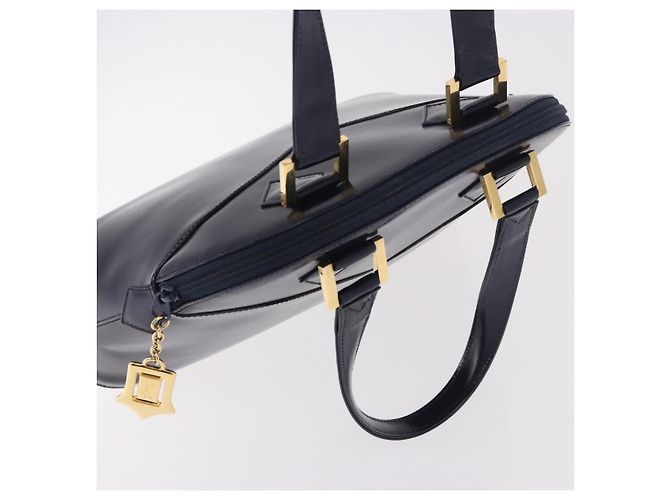 Borsa a mano SAINT LAURENT in pelle blu navy e oro Auth 188373 D'oro - vista 6