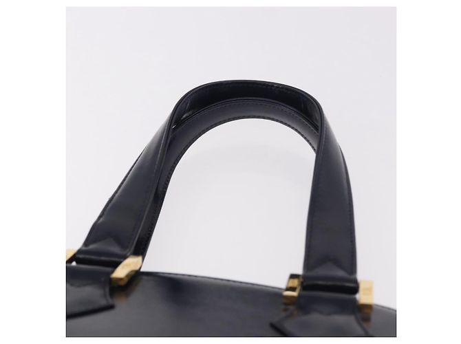 Borsa a mano SAINT LAURENT in pelle blu navy e oro Auth 188373 D'oro - vista 8