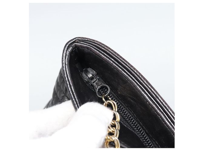 BALLY Chain Shoulder Bag Leder Schwarz Gold Auth 188542 Golden - Ansicht 10