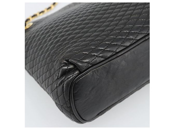 BALLY Chain Shoulder Bag Leder Schwarz Gold Auth 188542 Golden - Ansicht 16