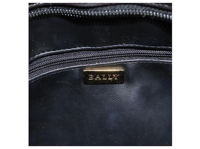 BALLY Chain Shoulder Bag Leder Schwarz Gold Auth 188542 Golden - Ansicht 18