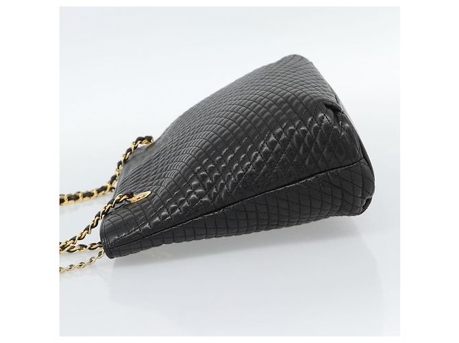 BALLY Chain Shoulder Bag Leder Schwarz Gold Auth 188542 Golden - Ansicht 3