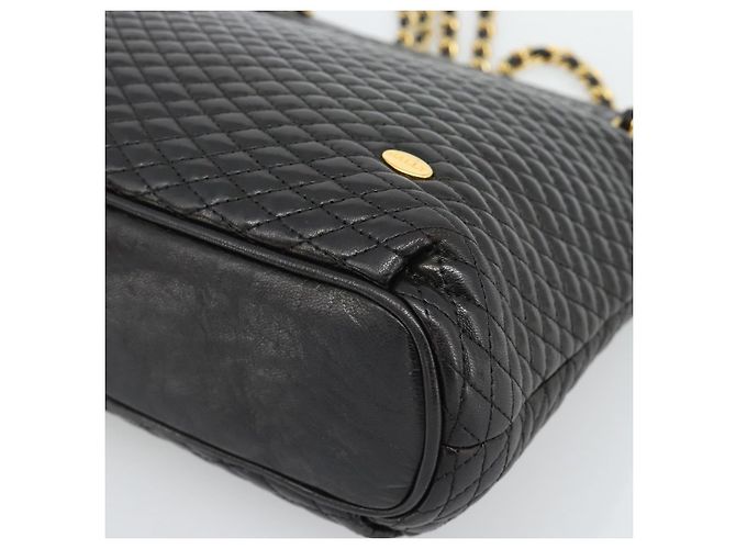 BALLY Chain Shoulder Bag Leder Schwarz Gold Auth 188542 Golden - Ansicht 9
