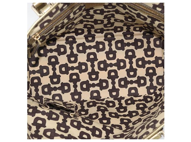 Borsa GUCCI GG Canvas Sherry Line Beige Oro 137396 Auth 186595 D'oro - vista 11