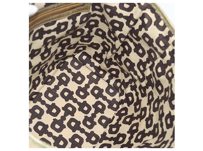 Borsa GUCCI GG Canvas Sherry Line Beige Oro 137396 Auth 186595 D'oro - vista 18
