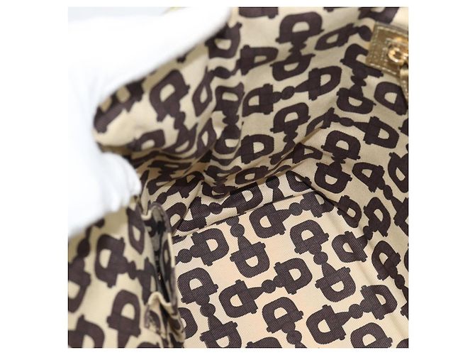 Borsa GUCCI GG Canvas Sherry Line Beige Oro 137396 Auth 186595 D'oro - vista 19