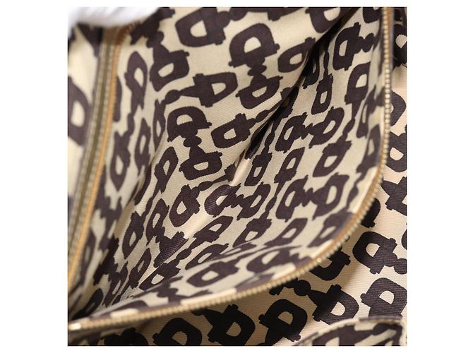 Borsa GUCCI GG Canvas Sherry Line Beige Oro 137396 Auth 186595 D'oro - vista 21
