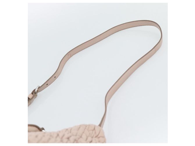 Borsa a tracolla 2way Miu Miu Matelasse Chain in pelle Rosa Argento Auth 188727 - vista 16