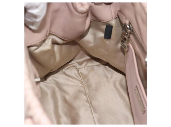 Borsa a tracolla 2way Miu Miu Matelasse Chain in pelle Rosa Argento Auth 188727 - vista 23