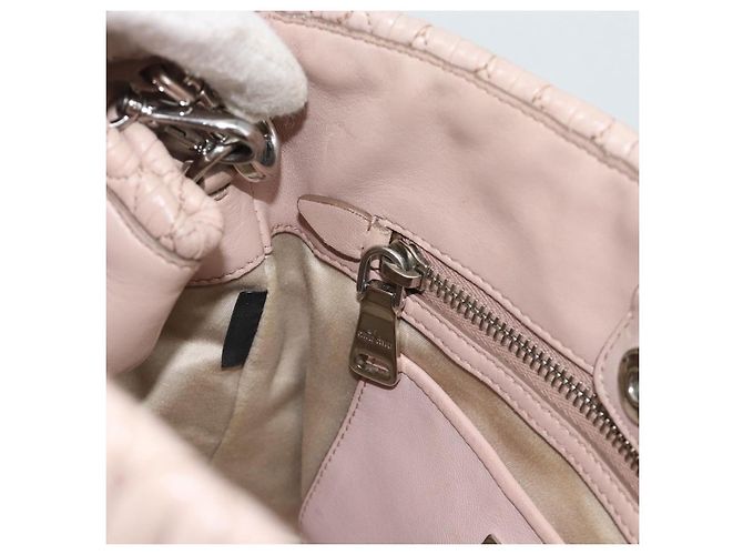 Borsa a tracolla 2way Miu Miu Matelasse Chain in pelle Rosa Argento Auth 188727 - vista 24