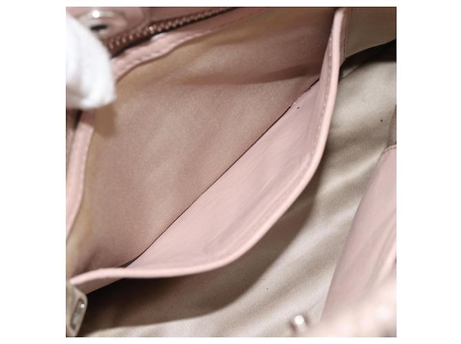 Borsa a tracolla 2way Miu Miu Matelasse Chain in pelle Rosa Argento Auth 188727 - vista 26