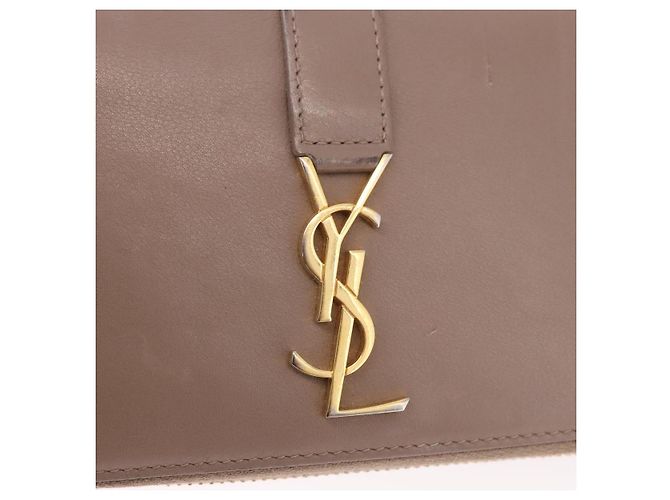 SAINT LAURENT Long Wallet Leather Brown Gold Auth bs35724 Marrone D'oro - vista 17