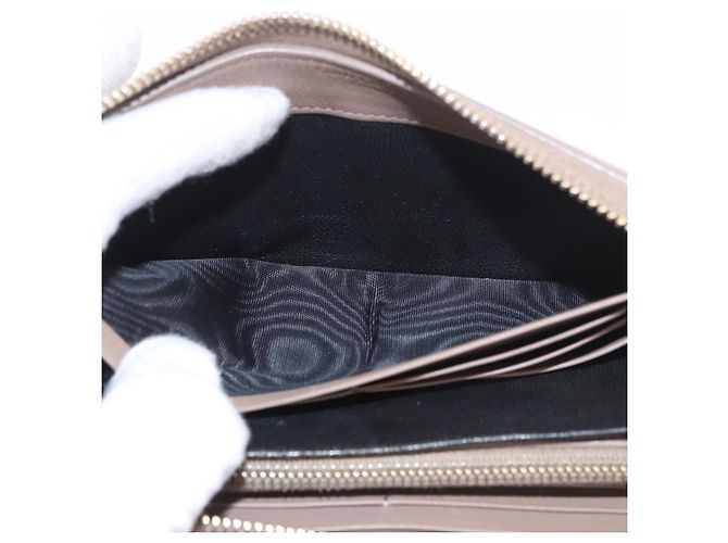 SAINT LAURENT Long Wallet Leather Brown Gold Auth bs35724 Marrone D'oro - vista 18