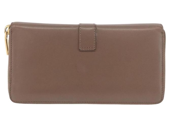 SAINT LAURENT Long Wallet Leather Brown Gold Auth bs35724 Marrone D'oro - vista 2