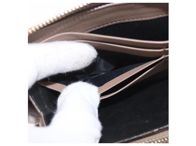 SAINT LAURENT Long Wallet Leather Brown Gold Auth bs35724 Marrone D'oro - vista 20