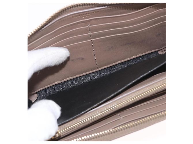SAINT LAURENT Long Wallet Leather Brown Gold Auth bs35724 Marrone D'oro - vista 21