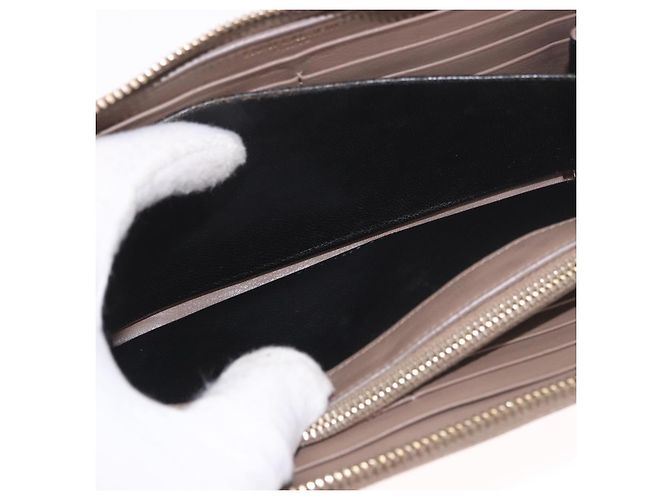 SAINT LAURENT Long Wallet Leather Brown Gold Auth bs35724 Marrone D'oro - vista 22
