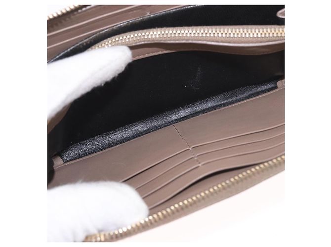 SAINT LAURENT Long Wallet Leather Brown Gold Auth bs35724 Marrone D'oro - vista 23