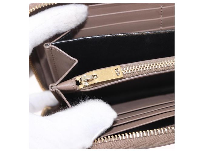 SAINT LAURENT Long Wallet Leather Brown Gold Auth bs35724 Marrone D'oro - vista 25