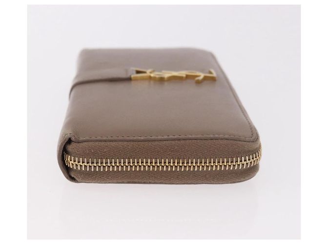 SAINT LAURENT Long Wallet Leather Brown Gold Auth bs35724 Marrone D'oro - vista 4