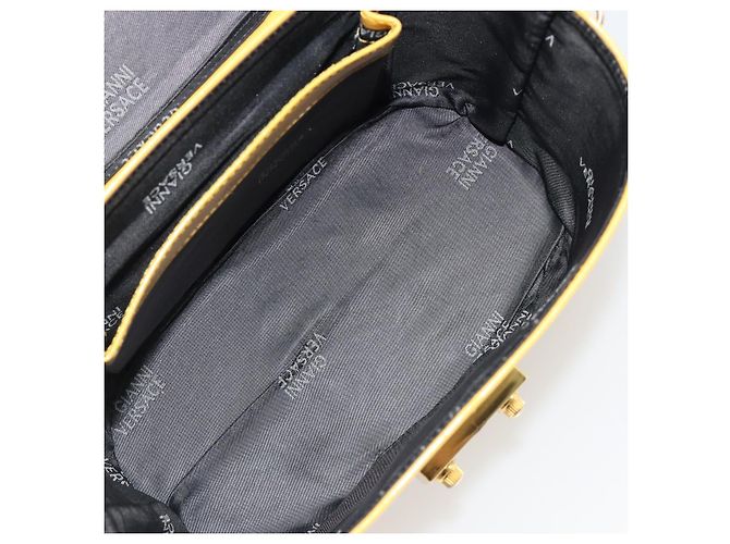 Borsa a mano Gianni Versace in pelle 2way Yellow Gold Auth BA13518 D'oro Giallo - vista 10