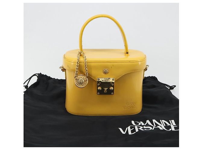 Borsa a mano Gianni Versace in pelle 2way Yellow Gold Auth BA13518 D'oro Giallo - vista 12