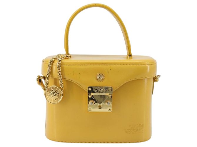 Borsa a mano Gianni Versace in pelle 2way Yellow Gold Auth BA13518 D'oro Giallo - vista 13