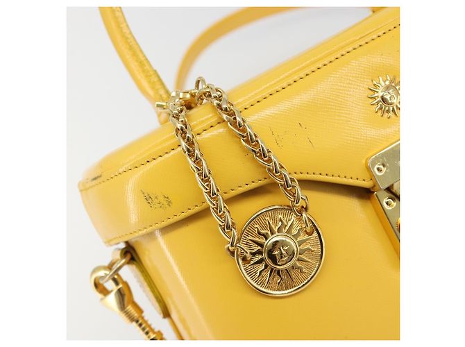 Borsa a mano Gianni Versace in pelle 2way Yellow Gold Auth BA13518 D'oro Giallo - vista 22