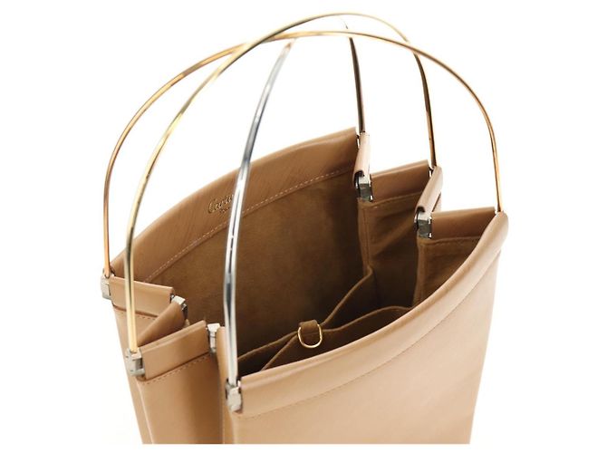 Borsa CARTIER in pelle beige oro Auth 185857M D'oro - vista 21