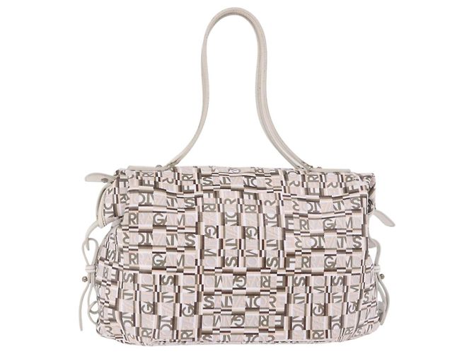 Borsa Salvatore Ferragamo in PVC e pelle bianco argento Auth bs35706 - vista 13