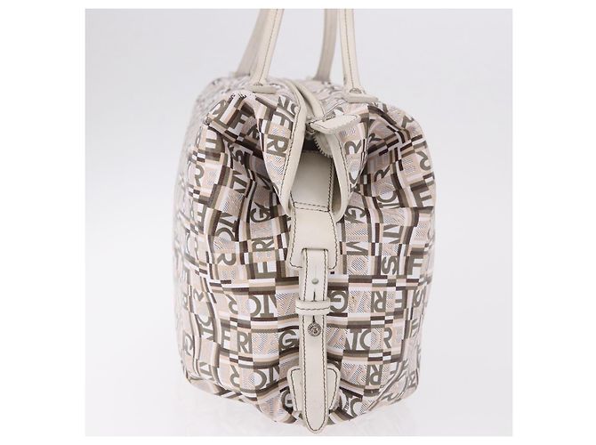 Borsa Salvatore Ferragamo in PVC e pelle bianco argento Auth bs35706 - vista 4
